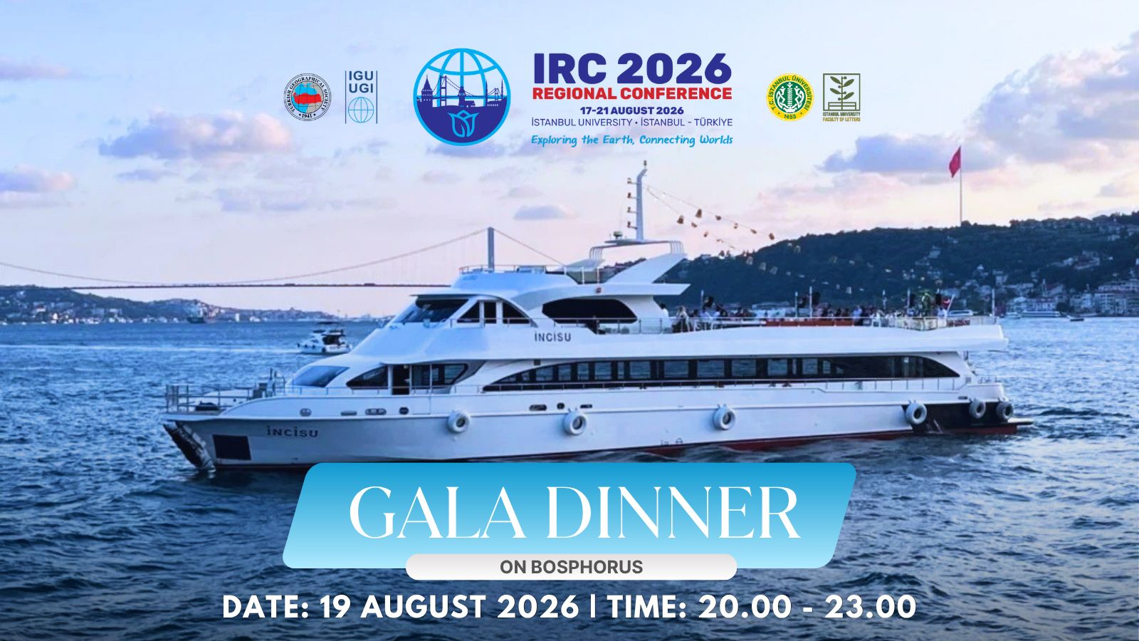 IRC 2026 Regional Conference Gala Dinner on Bosphorus, 19 August 2026, 20.00 - 23.00